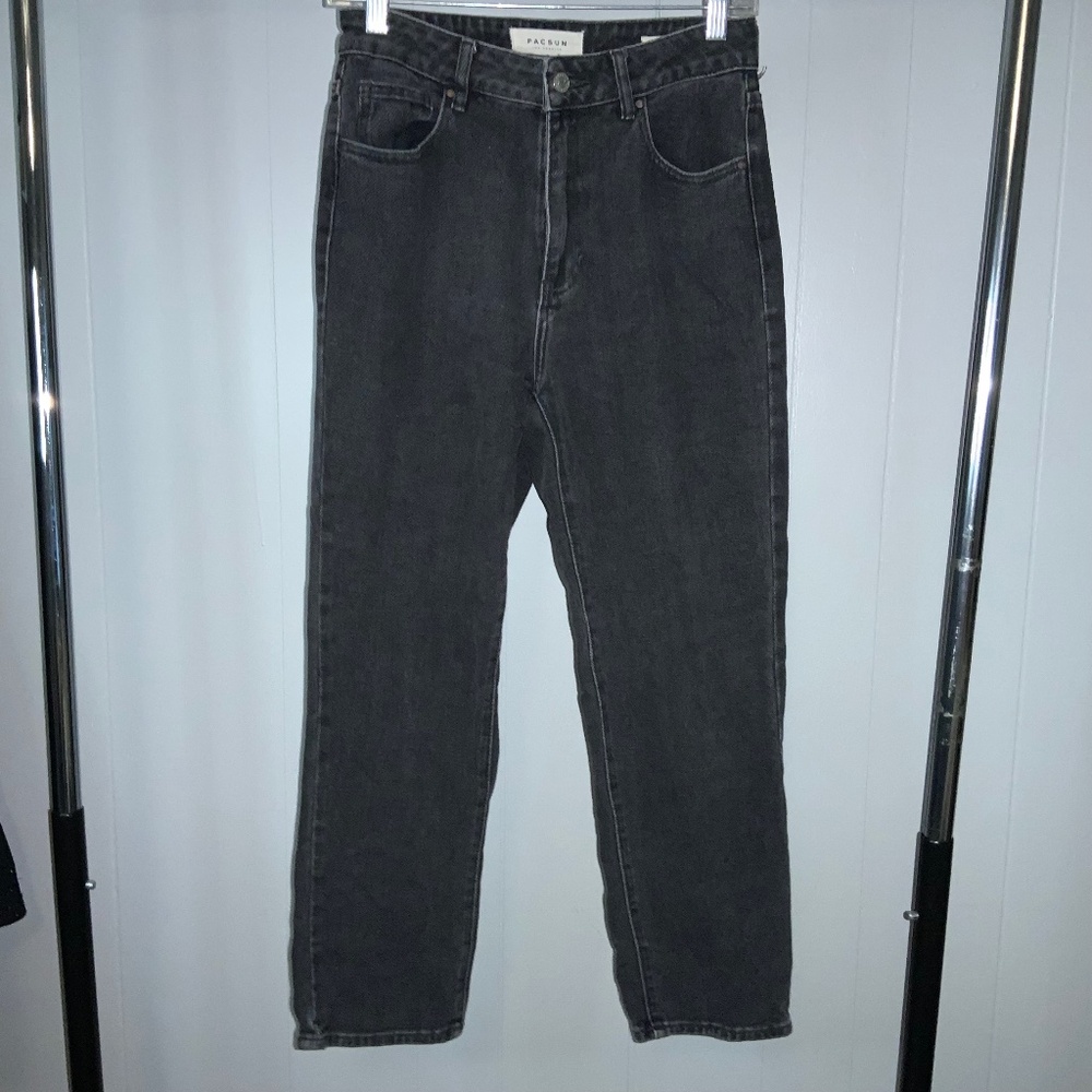 Pacsun black cotton Mom jeans Sz 26 high waist - Picture 1 of 8